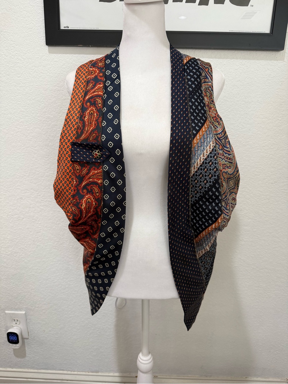 Handmade Open Front Tie Vest